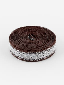 Лента текстильная «Кружево», 20 мм, 4.5±0.5 м, коричневая