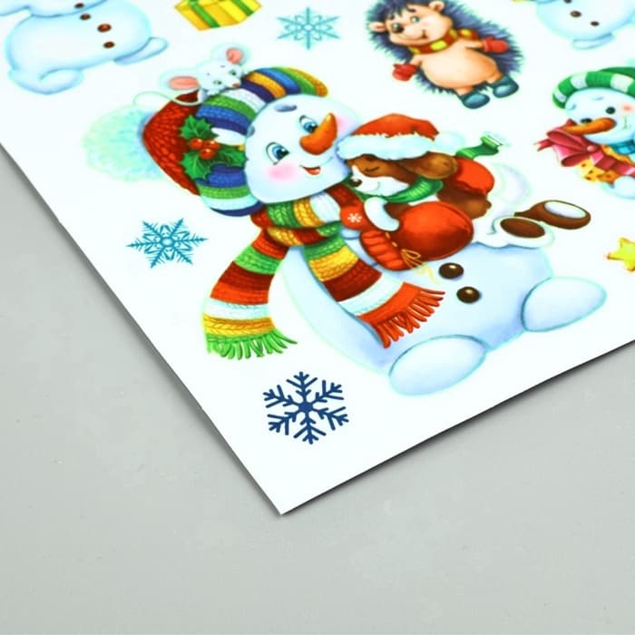 Наклейки новогодние, интерьерные со светящимся слоем «С Новым годом», 21×29.5 см