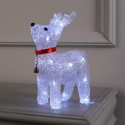 Светодиодная фигура «Олень с колокольчиком» 18×25×8 см, акрил, 20 LED, от батареек ААх2, свечение белое