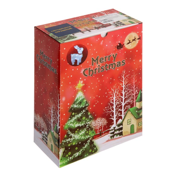 Светодиодная фигура «Олень с колокольчиком» 18×25×8 см, акрил, 20 LED, от батареек ААх2, свечение белое