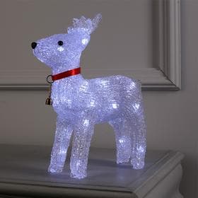 Светодиодная фигура «Олень с колокольчиком» 25×30×9 см, акрил, 24 LED, от батареек ААх3, свечение белое