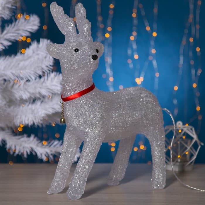 Светодиодная фигура «Оленёнок» 34×41×18 см, акрил, 220 В, свечение белое
