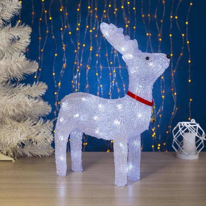 Светодиодная фигура «Оленёнок гордый» 30×40×11 см, акрил, 40 LED, 220 В, свечение белое