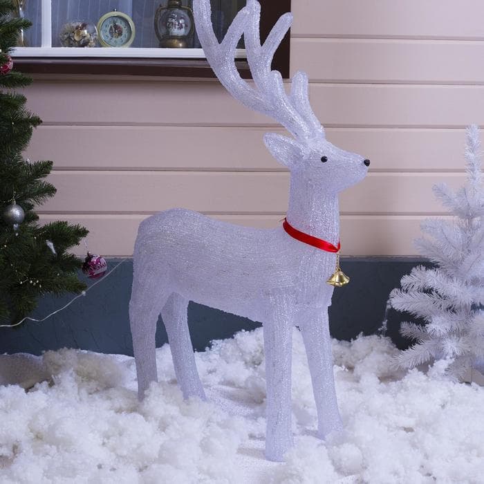 Светодиодная фигура «Олень» 70×115×25 см, акрил, 180 LED, 8 режимов, 24 В, свечение белое