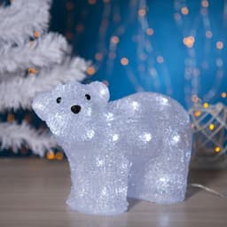 Светодиодная фигура «Медведь малый» 28×25×15 см, акрил, 40 LED, 220 В, свечение белое