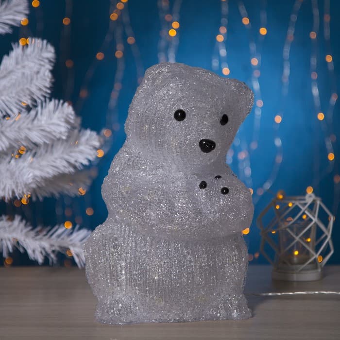 Светодиодная фигура «Медведица» 22×30×22 см, акрил, 40 LED, 220 В, свечение белое
