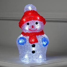 Светодиодная фигура «Снеговик» 11×22×11 см, акрил, 24 LED, батарейки ААх2 (не в комплекте), свечение белое