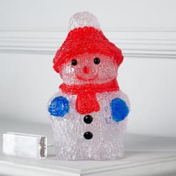 Светодиодная фигура «Снеговик» 11×22×11 см, акрил, 24 LED, батарейки ААх2 (не в комплекте), свечение белое