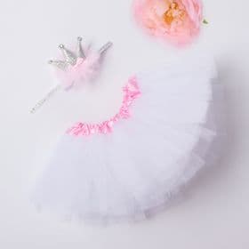 Набор для фотосессии (юбка, повязка) «Крошка Я. Маленькая принцесса», белый, рост 68-86 см
