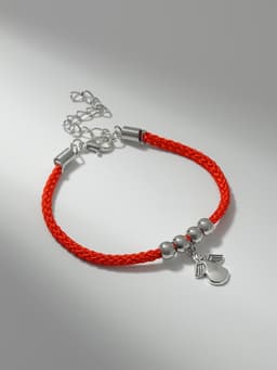 Браслет-оберег «Красная нить», талисман защиты, ангел хранитель, цвет серебро, L=20 см