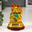 Маятник настольный антистресс «Манэки-нэко золотой», от солнечной батареи, 9.5×6.5×6.5 см