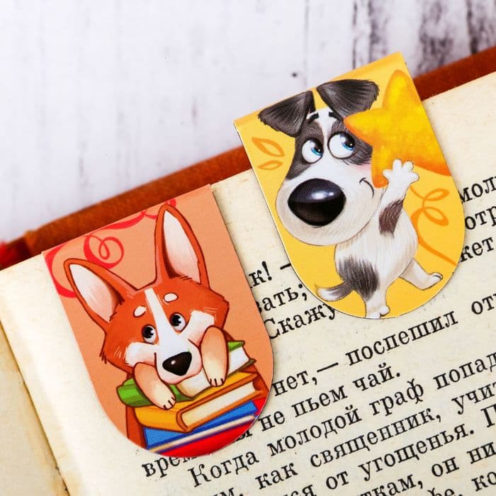 Закладки магнитные для книг, 6 шт. «Давай читать»