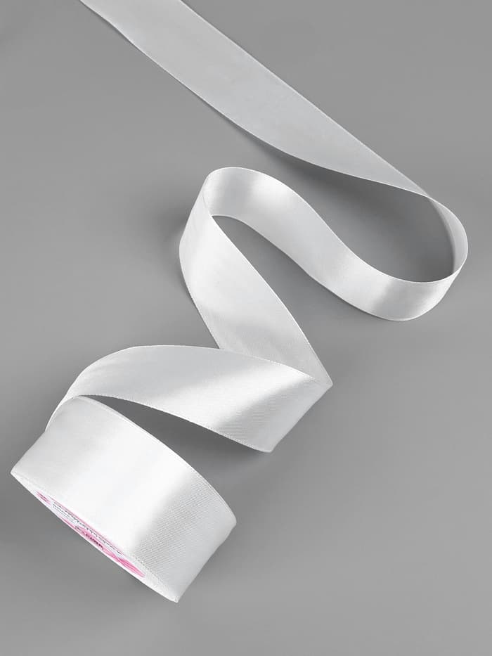 Лента атласная, 40 мм × 23 ±1 м, белая №01