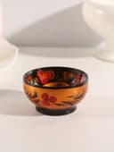 Солонка «Каравай», 7.5×3 см, хохлома, дерево