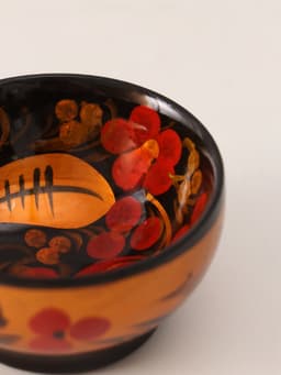 Солонка «Каравай», 7.5×3 см, хохлома, дерево