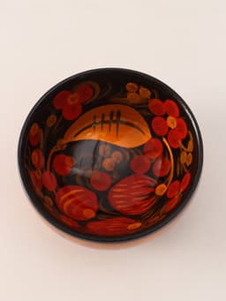 Солонка «Каравай», 7.5×3 см, хохлома, дерево