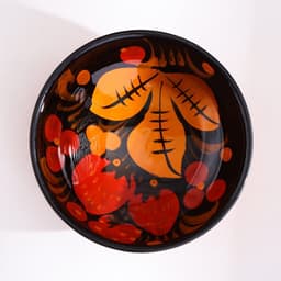 Солонка «Каравай», 7.5×3 см, хохлома, дерево