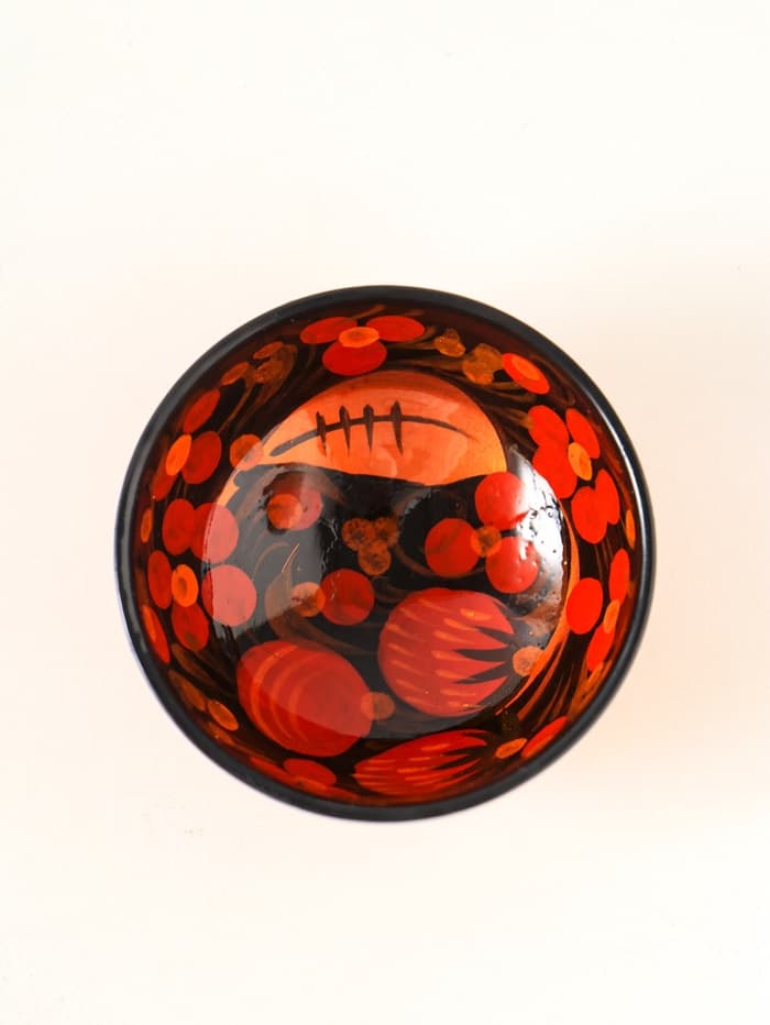 Солонка «Каравай», 7.5×3 см, хохлома, дерево