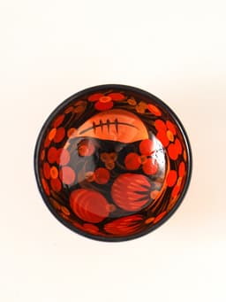 Солонка «Каравай», 7.5×3 см, хохлома, дерево