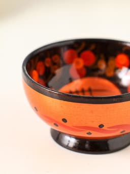 Солонка «Каравай», 7.5×3 см, хохлома, дерево