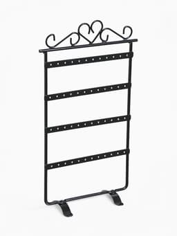 Подставка для украшений QF, 4 ряда, 16×7×29 см, чёрная
