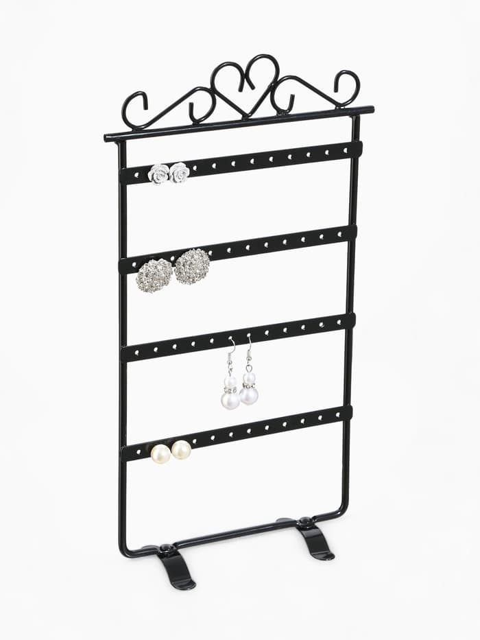 Подставка для украшений QF, 4 ряда, 16×7×29 см, чёрная