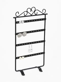 Подставка для украшений QF, 4 ряда, 16×7×29 см, чёрная