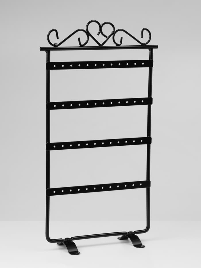 Подставка для украшений QF, 4 ряда, 16×7×29 см, чёрная