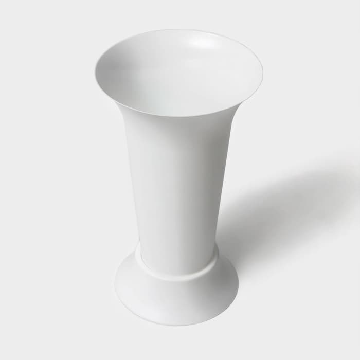 Ваза для цветов, 3 л, d=19 см, h=33 см, пластиковая, белая