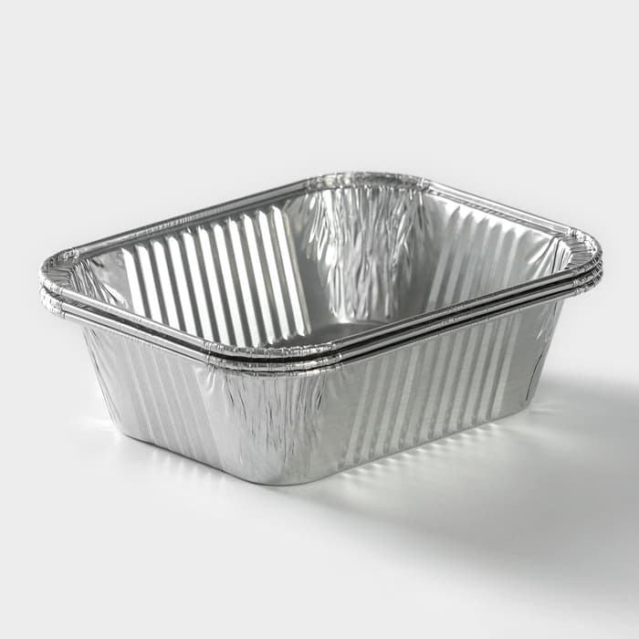 Формы для выпечки и запекания Доляна, набор 3 шт., 250 мл, 12.5×9.8×3.3 см, фольга, серебристые