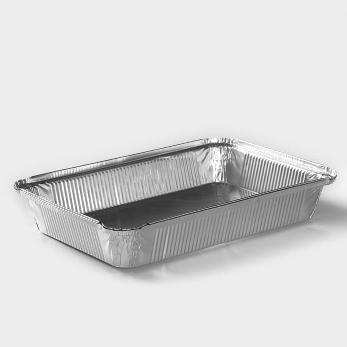 Форма для выпечки и запекания Доляна, 2.235 л, 31×21×5.5 см, 2 шт., фольга, серебристая