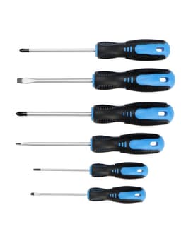 Набор отверток ТУНДРА, CrV, хром, 2К рукоятки, PH0, SL3×75 мм, PH1-2, SL5-6×100 мм, 6 шт.