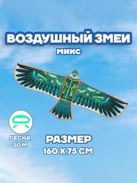 Воздушный змей «Орёл в полете», с леской, цвета МИКС