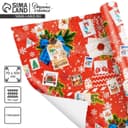 Упаковочная бумага на Новый год «Почтовые открытки», 70×100 см, глянцевая