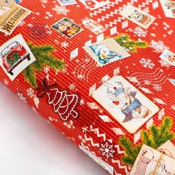 Упаковочная бумага на Новый год «Почтовые открытки», 70×100 см, глянцевая