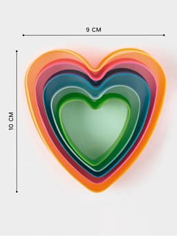 Формы для печенья Доляна «Сердце», набор 5 шт., 10×9×3.5 см, пластик, МИКС