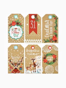 Шильдик декоративный в наборе «Счастья в Новом Году», 9×5 см, 6 шт.