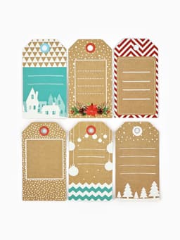 Шильдик декоративный в наборе «Счастья в Новом Году», 9×5 см, 6 шт.