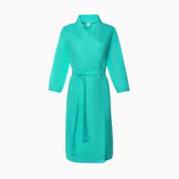 Халат вафельный женский Экономь и Я рукав 3/4, размер 54-56, бирюзовый, 100% хлопок, 200 г/м²