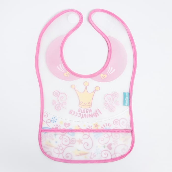 Нагрудник для кормления M&B «Наша принцесса» непромокаемый на липучке, с карманом