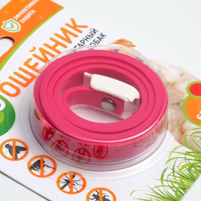 Биоошейник от паразитов для собак «ПИЖОН», от блох и клещей, 65 см, красный