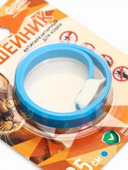 Биоошейник от паразитов для кошек «ПИЖОН», от блох и клещей, 35 см, синий