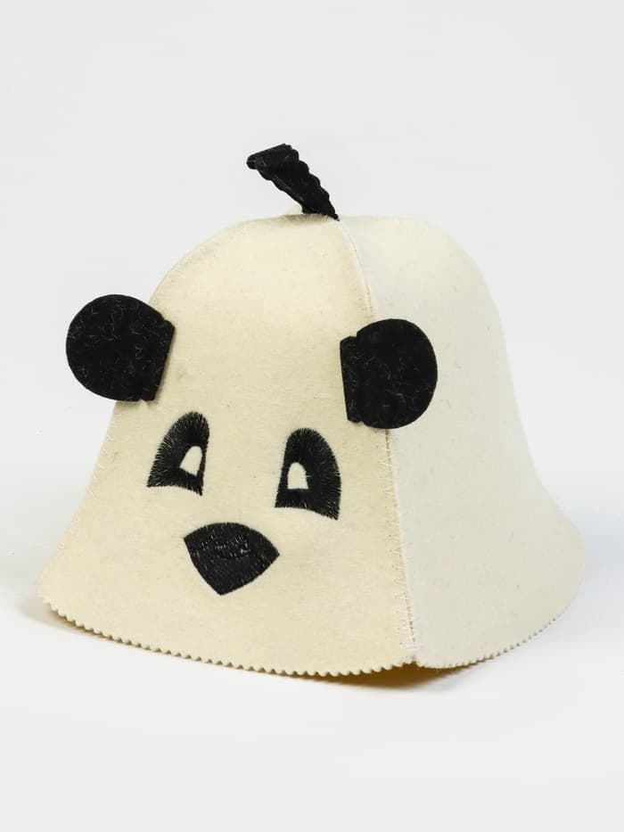 Шапка для бани и сауна «Панда», шерсть 100%, детская, «Добропаровъ»