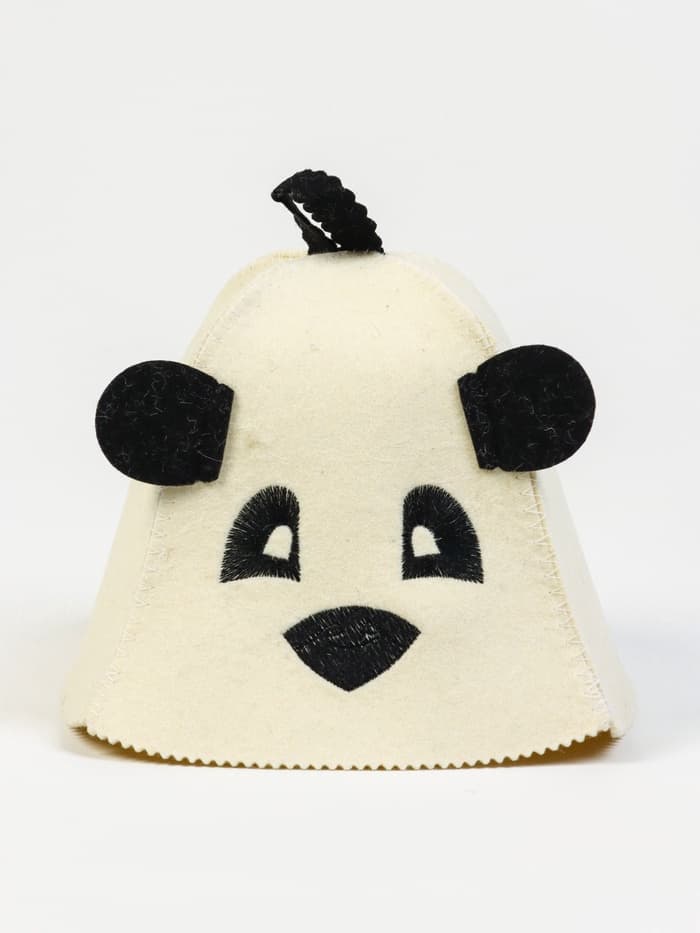 Шапка для бани и сауна «Панда», шерсть 100%, детская, «Добропаровъ»
