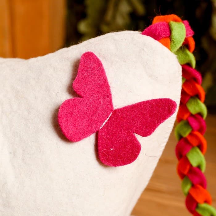 Шапка для бани и сауны, детская «Бабочки» с косичками, войлок, фетр, «Добропаровъ»