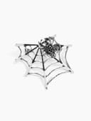 Брошь «Паук в паутине», чёрный, белая в серебре