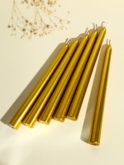 Свечи античные 1.9×20 см, набор 6 шт., золотой металлик