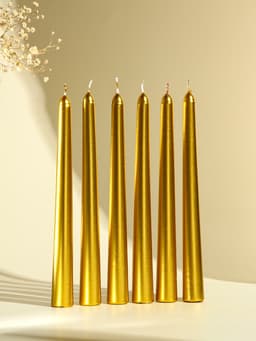 Свечи античные 1.9×20 см, набор 6 шт., золотой металлик