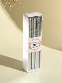 Свечи античные 1.9×20 см, набор 6 шт., серебряный металлик