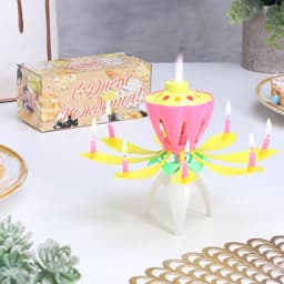 Свеча для торта музыкальная «Тюльпан», жёлтая, 12×5 см